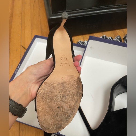 Stuart Weitzman Black Stilletto Slide Sandals - Picture 13 of 16